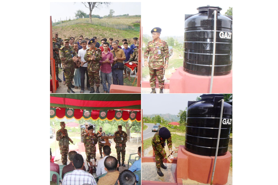 মহালছড়ির দুর্গম এলাকায় পানীয় জলের ব্যবস্থা করে দিলেন সেনাবাহিনী